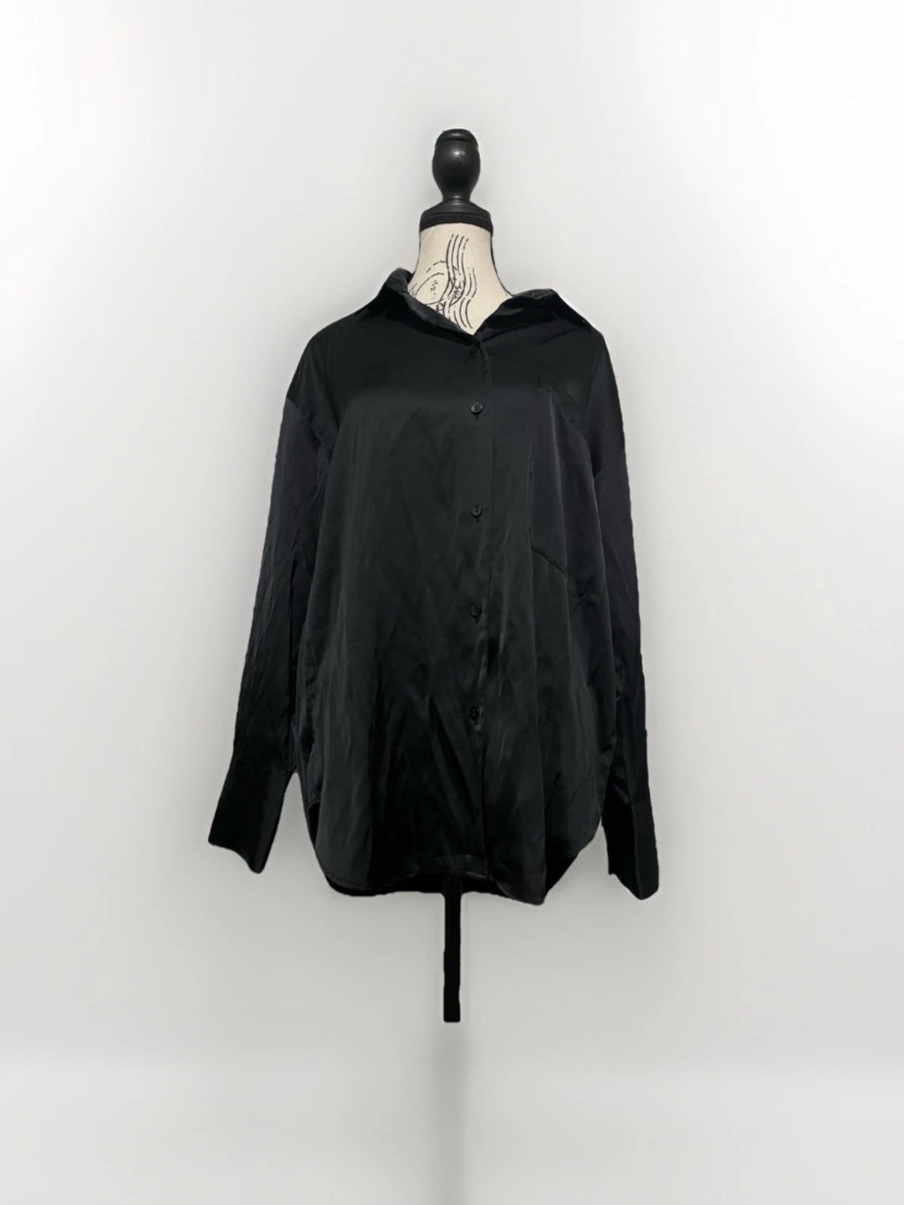 Abercrombie & Fitch Button Up Shirt Women’s Small Black Oversized Collared